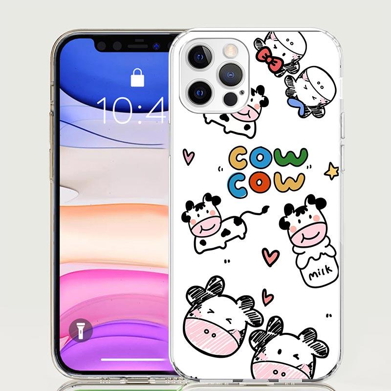 

Dairy Cattle Cow Speckle Cute Phone Case For Iphone 11 12 13 Mini 14 15 Plus 17 Air 16 Pro Max 16E 7 8 SE Art Customized Coque C iPhone 14 Plus