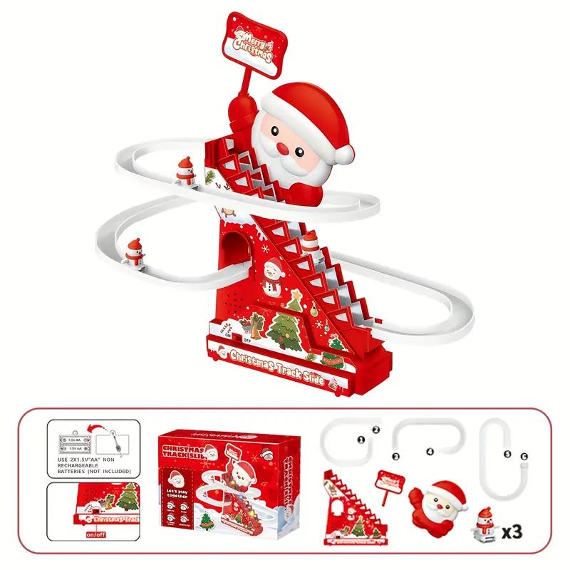 Christmas Santa Electric Toy Car - Battery Operated Fun Slide Track Car for Kids