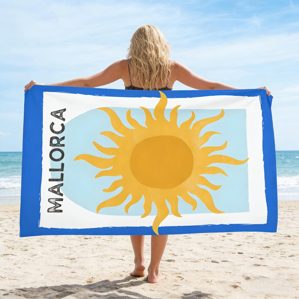 Mallorca Island Style Beach Towel Warm Gift Choice Soft Skin Friendly for Beach Vacation Fans Family Summer Travel