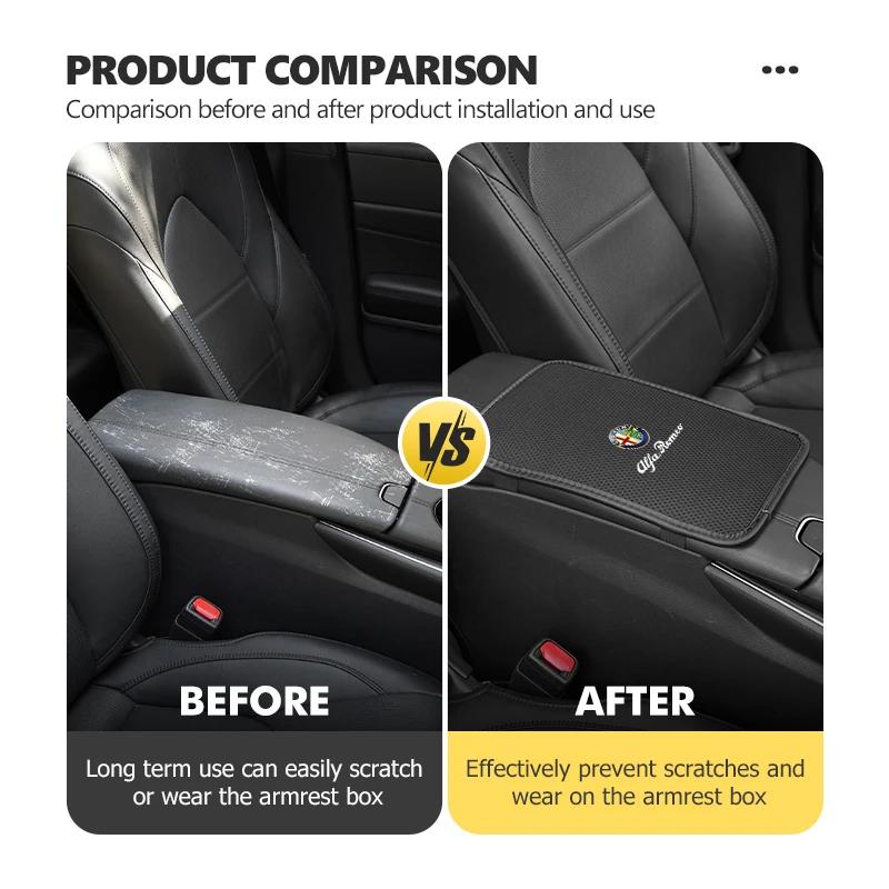 Car Stickers For Alfa Romeo Car Armrest Mat Center Console Arm Rest Protection Cushion Storage Box Cover Pads For Alfa Romeo Giu
