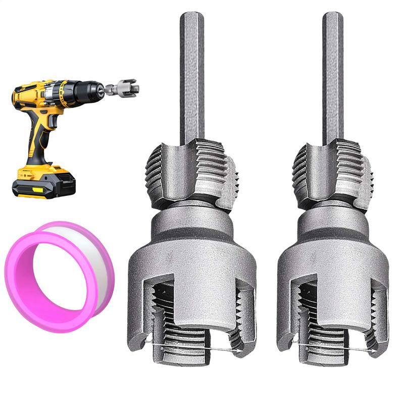 

2PCS PVC Pipe Thread Opening Tool Pipe Threading tool External Internal Drill-Compatible 1/2& 3/4 Dies Cutter For Home Tube Hose CN