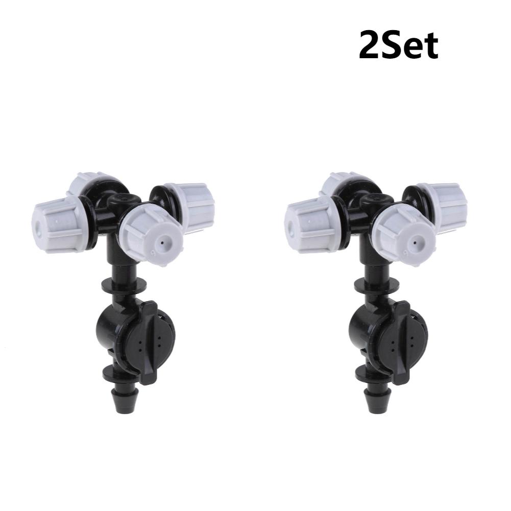 20/100pcs Agricultura Sprinklers Four Outlets Atomizing Misting Sprayer High Pressure for Outdoor Misting Cooling System