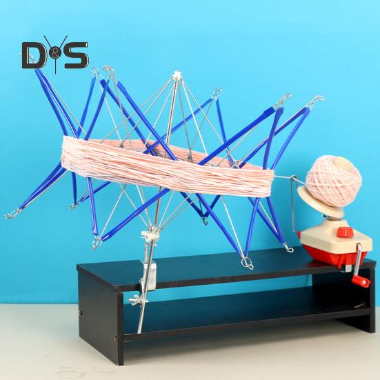 Garnwickler, faltbar, Garnwickler aus Metall, tragbarer Regenschirm-Garnknäuelwickler, Stranghalter mit Tischklemme für Strick- und Häkelzubehör