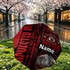 Custom Name Personalized Manchester United Print Umbrella, Auto Open Close, 8‑Rib Sturdy Frame, Commute Camping Hiking Use, Birthday Gift