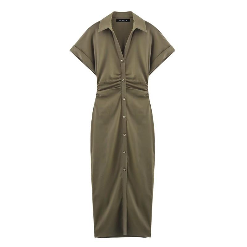 European American Women s Clothing Summer Linen Short-sleeved Midi Long Dress S