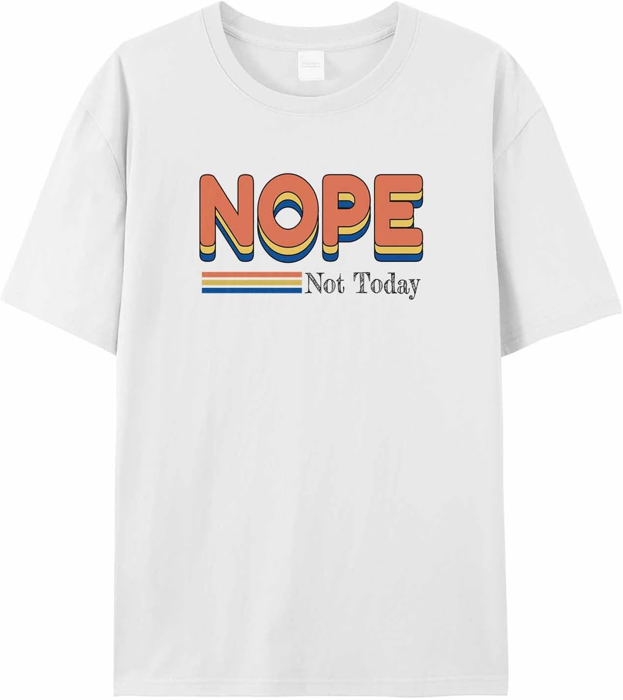 

T Shirts for Women Graphic Tees Orange Nope Crew Neck Short Sleeve Shirts for Women Text Focus Casual T-Shirt 5XL різнокольоровий