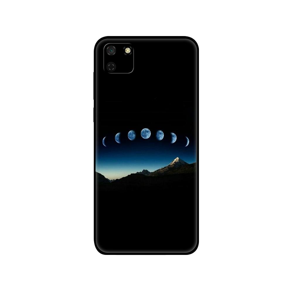 Black Tpu Case For Huawei Y9S Y6S Y8S Y5P Y7P Y8P Case For Huawei Y5 Lite Y6 Cover Sky Space Planet Moon Stars Unique Design