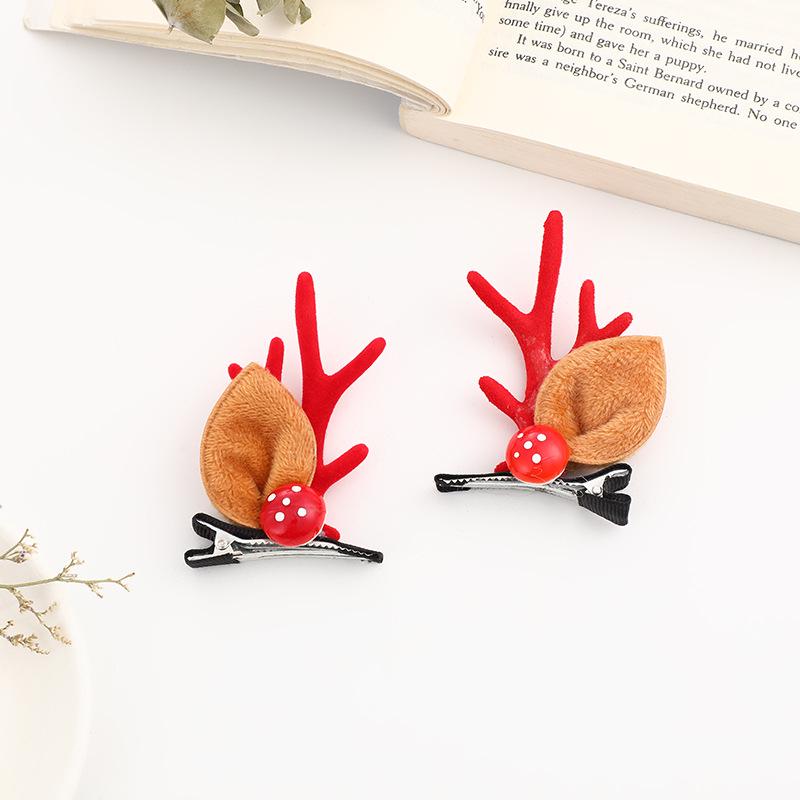 Sponky do vlasů s parohy soba: Vánoční 3D vlasové doplňky pro drdoly a copy
