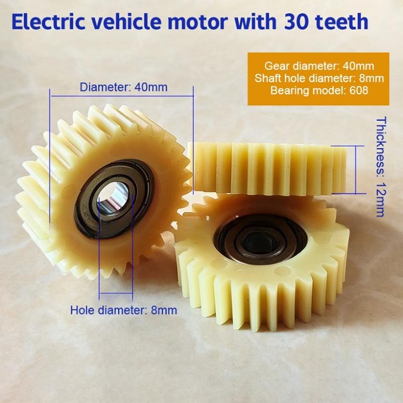 3 stk 30T 40x12mm Elektrisk Sykkel Nylon Tannhjul Lager Akselhull 8mm Planetgir Motorsykkel Drev Deler