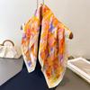 Korean Style Light Luxury High-end Printed Silk Scarf Imitation Square Shawl Versatile Neck Small Headscarf Women