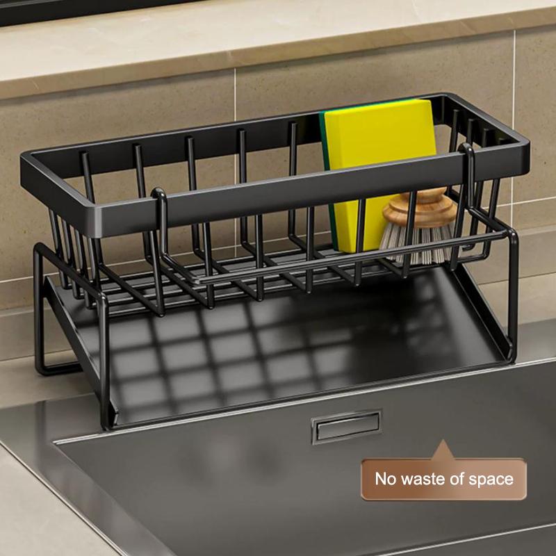 Sponge Drainer Rack Stainless Kitchen Organizer Bathroom Sink Rack Soap Holder Organizer Rack