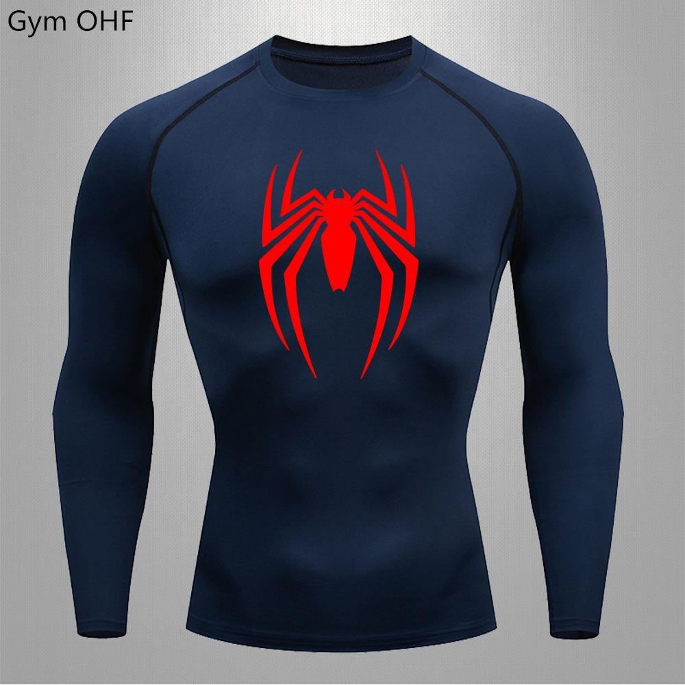 Maglietta Sportiva a Maniche Corte Rashguard Spider-Man Stampa Compressione Corsa Allenamento Bodybuilding T-Shirt Asciugatura Rapida