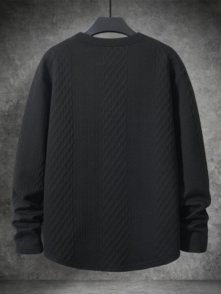 2025 Autumn/Winter Striped Round Neck Solid Color Casual Pullover Long Sleeve Hoodie Sweater