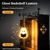 Lantern Light Bookshelf Halloween Hanging LED Vintage Decor Book Stopper Warm Night Light  Metal Bookend For Christmas Ornament