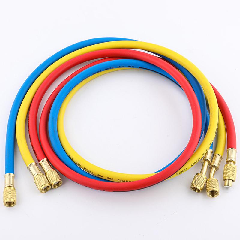 R410A 1/4'' Sae Ac Charging Hose Set 500 Psi For Air Condition Refrigerant Hoses R134 R22 Refrigeration Charging Tool