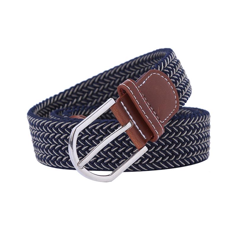 Handwoven Cross-Border Fashion Belt with Pin Buckle – Versatile Twill Men's & Women's Wide Elastic Waist Belt