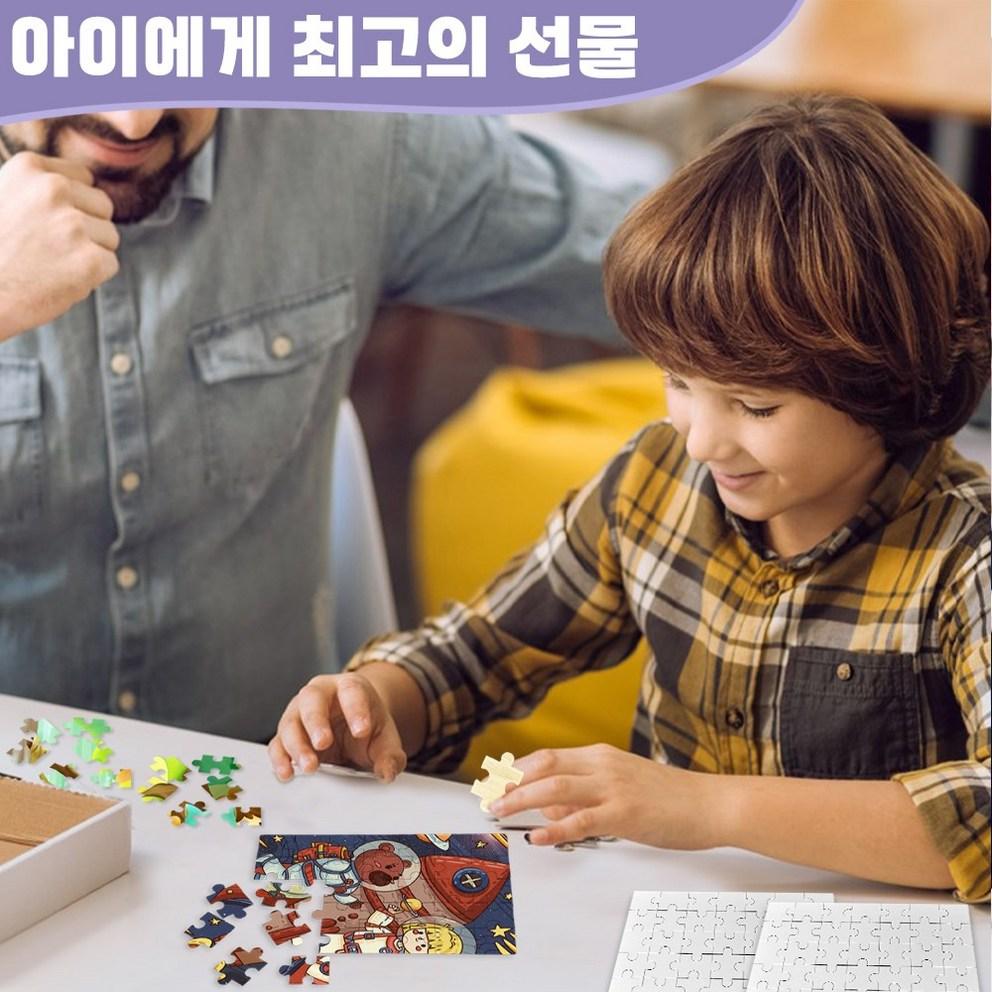 Irenwarl DIY Blank Jigsaw Puzzles for Kids - Easy-to-Paint Custom Puzzles for Birthday Parties (8-Piece 15x10cm & 4-Piece A4 21x29cm)