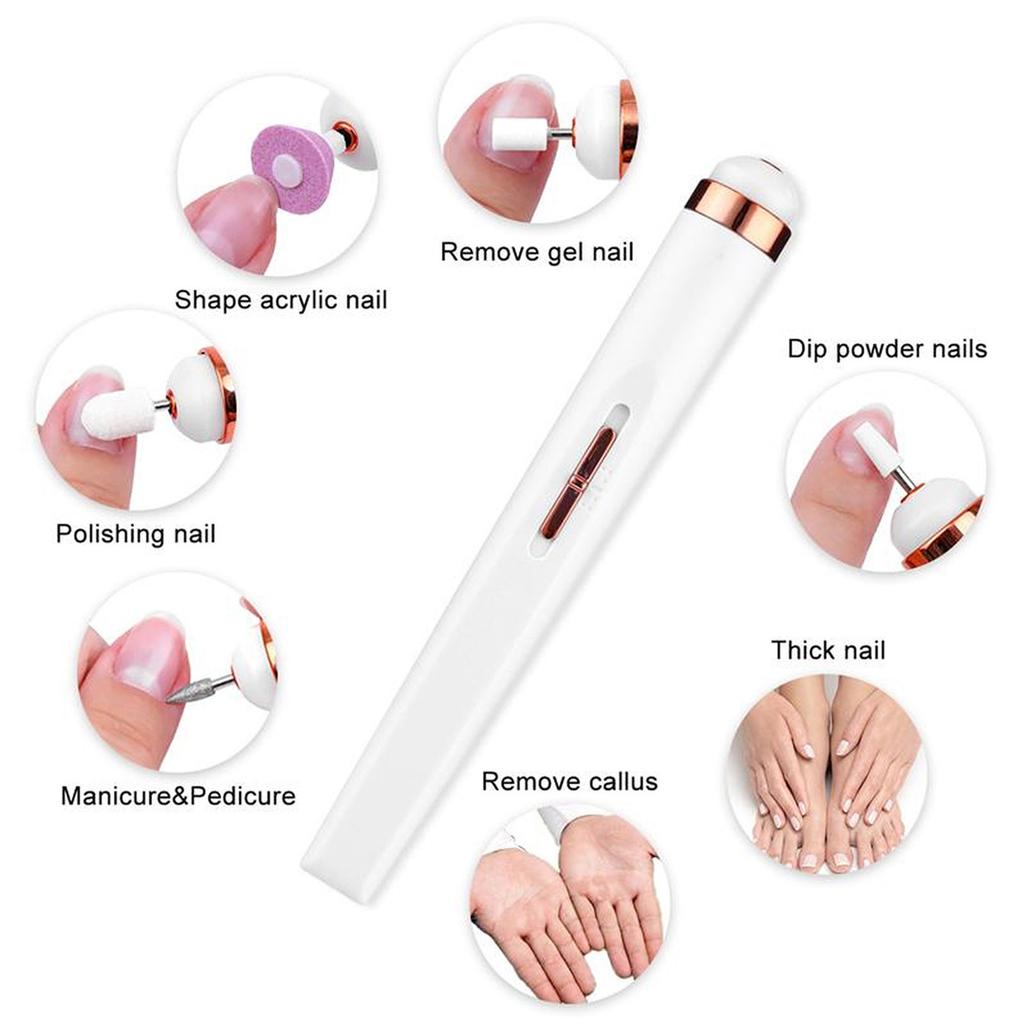 Electric Nail Drill Machine with Diamond Bits Variable Speed Control Ergonomic Handle for Professional Manicure Pedicure