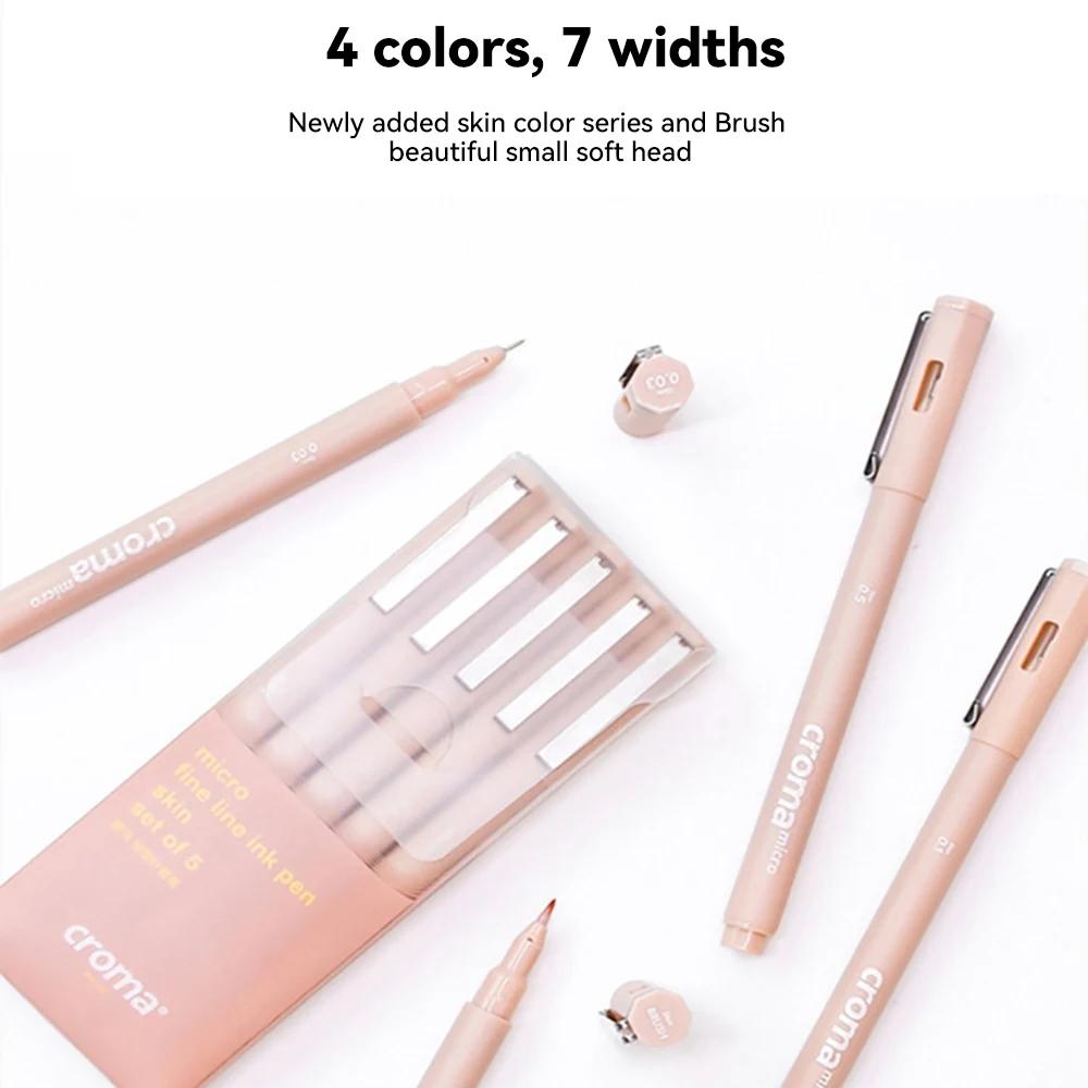 Micron Liner Fineliner Pen 0.05 0.03 0.1 0.5 Brush Tip Black Brown Fineliner Sketching Manga Drawing Pen Color Sketch Stationery