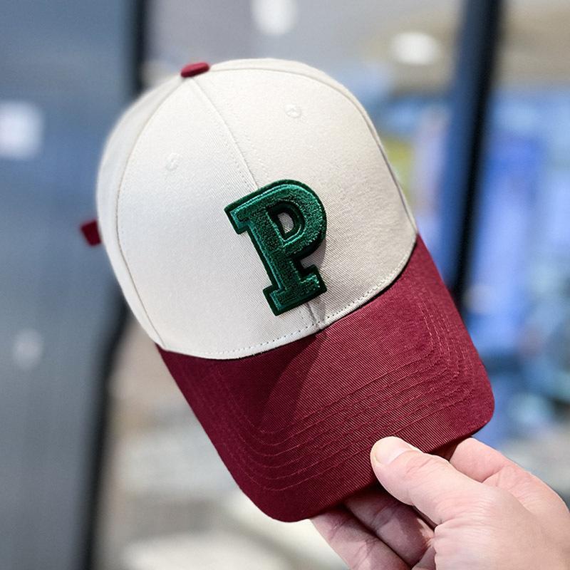 

ins color matching P letter big head circumference cap children s spring and autumn fashion versatile face small sunshade baseball cap (55-61cm) Adjustable