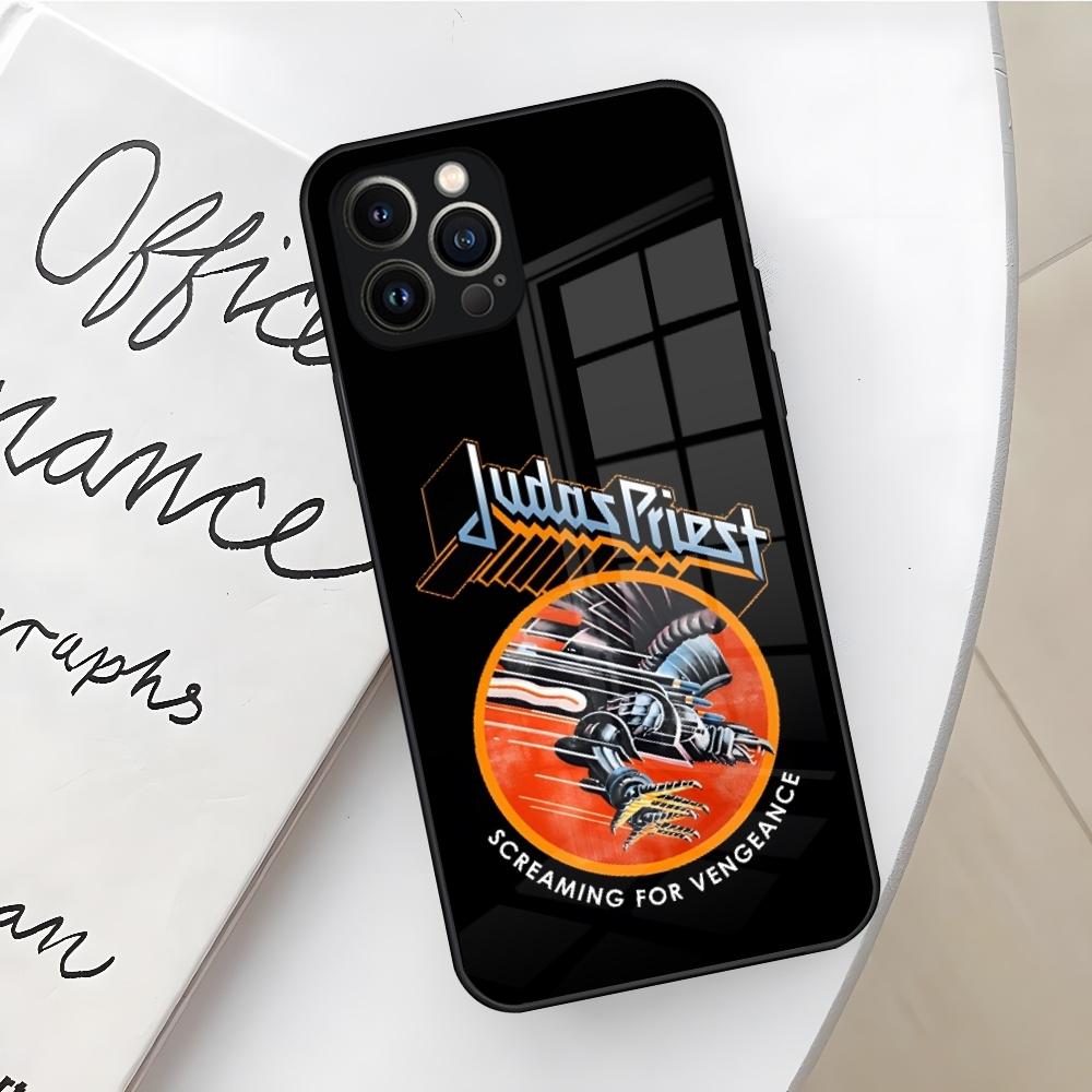 Rock Band J-Judas Priest Handyhülle für iPhone 16 15 14 12 11 13 Pro Max Mini X Xr Xs Se 8 Puls Glas Hülle