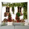 Frühling Schmetterling Blumen Tapisserie Retro Holzzaun Natur Rosa Rose Pflanzen Floral Wandbehang Garten Home Decor Landschaft Tuch