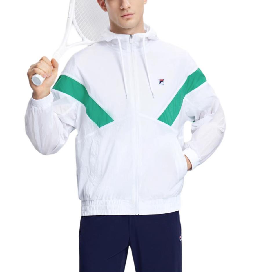 Fila Woven Jacket 2023 Autumn New Loose Hooded Tennis Sports Lightweight Top Men Tops White A11M333701F-WT