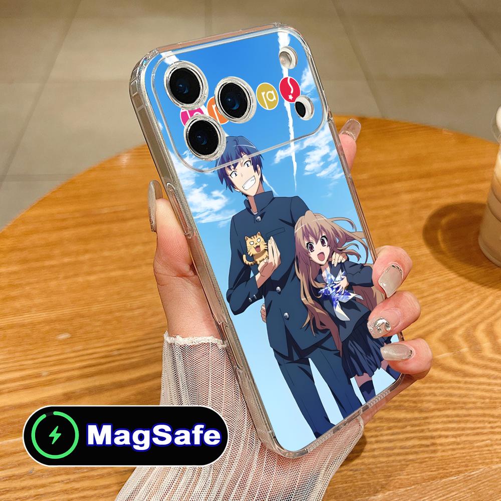 Anime Toradora Mobile Cell Phone Case for iPhone 17 16 15 14 13 12 11 Air Pro Max Plus Mini Magsafe Clear Colorful Cover Luxury