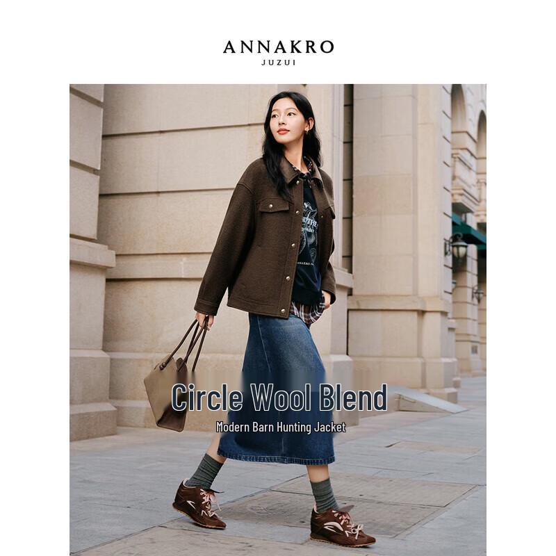 

Jiuzi Annacole Женская ретро буклированная шерстяная куртка-амбар XL