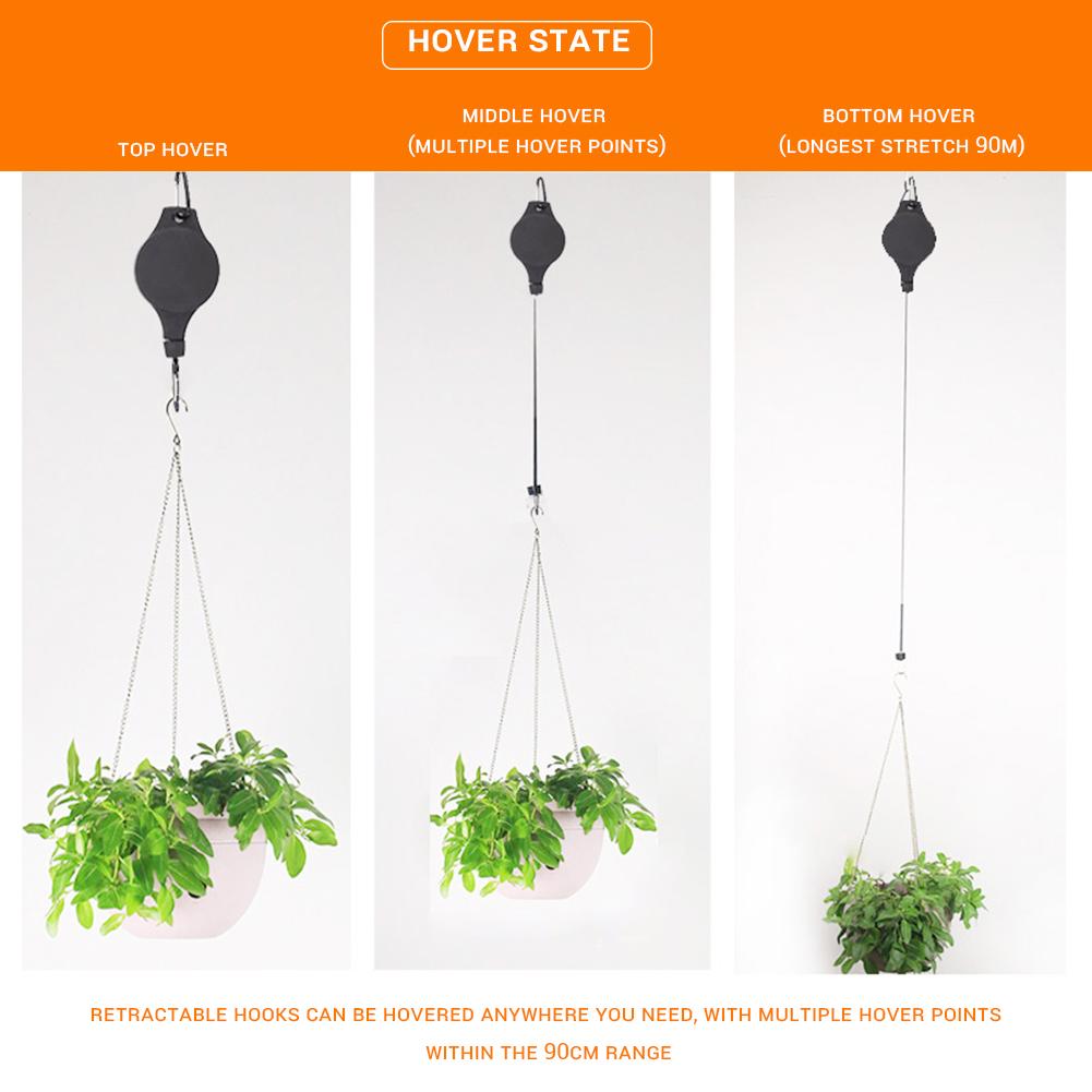 2Pcs Retractable Ceiling Pot Hooks Telescopic Hanging Rack