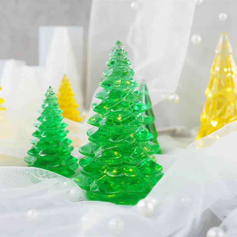New Fuuny Silicone Mold Glue Mold Christmas Tree Handmade Mold Night Light Table Creative Mirror Silicone Mold Candlestick
