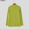 INCERUN Spring Men Turtleneck Long Sleeve Fitted Pullover Tops Undershirts