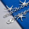 925 Sterling Silver 8-inch Exquisite Starfish Bracelet, Fashionable Women's Party Accessories, Jewelry, Wedding Gifts