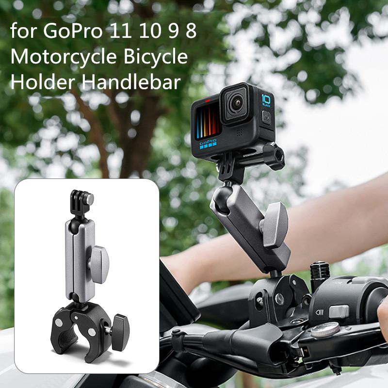 360 Rotating Motorcycle Bike Camera Holder Handlebar Rearview Mirror Mount Bracket For GoPro Hero 13 12 11 10 9 8 Action Cameras