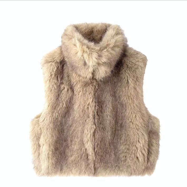 Shoulder women's clothing European and American autumn and winter new imitation fox fur vest jacket vest artificial fur vest