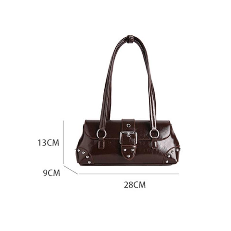 Yogodlns Stylish Retro Girl Underarm Bag French Bread Bag Commuter Aesthetic Shoulder Bag Urban Minimalist Large Capacity Handbags