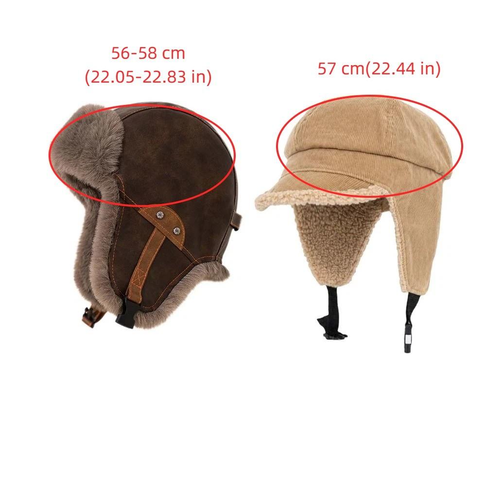 Plush Cold-Proof Ear-Covering Hat Fleece-Lined Thick Windproof Ski Hat Motorcycle Hat Winter