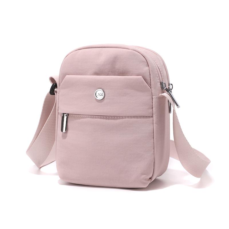 Lightweight Nylon Crossbody Bag with Front Flap Snap Closure Casual Mini Shoulder Purse for Daily Travel