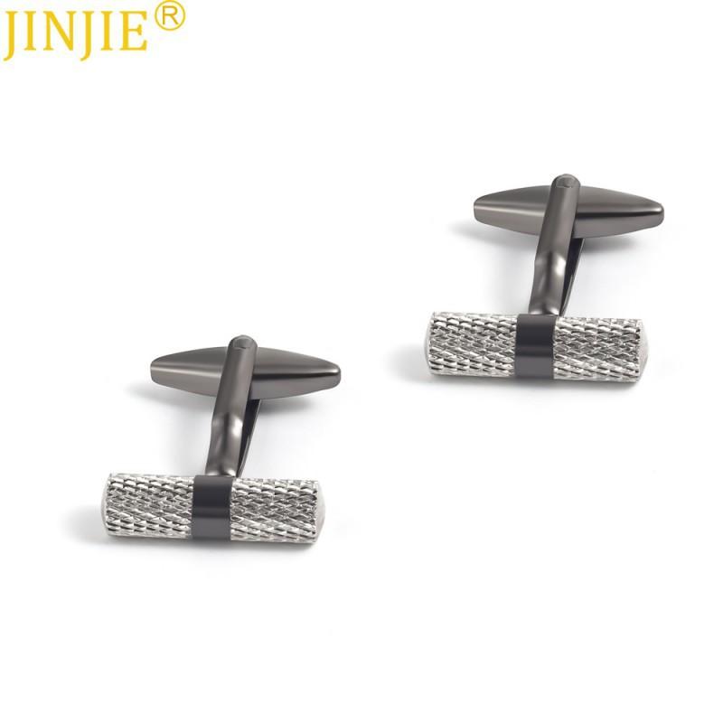 

Silver Cylindrical Metal Cufflinks Men s French Pure Natural серебряный