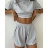 Pigiama a righe da donna Set T-shirt a maniche corte e pantaloncini Indumenti da notte Set da 2 pezzi per donna Casa Casual Ampio Girocollo Pigiama