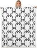 White Swan Fleece Throw Ballet Theme Pink Plush Blanket for Kids Room Decor with Crown Bowknot Roses Flowers Twin X