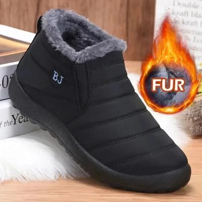 Wasserdichte Winterstiefel für Damen 2024 Neue Plüsch-Schneestiefel Damen Stiefeletten Warme schwarze Paar-Baumwoll-Paare Plateauschuhe