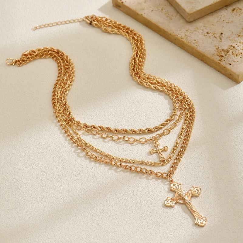 

Многослойное ожерелье, новый нишевый крест, ретро-украшение, пасхальная цепочка на ключицу, женское