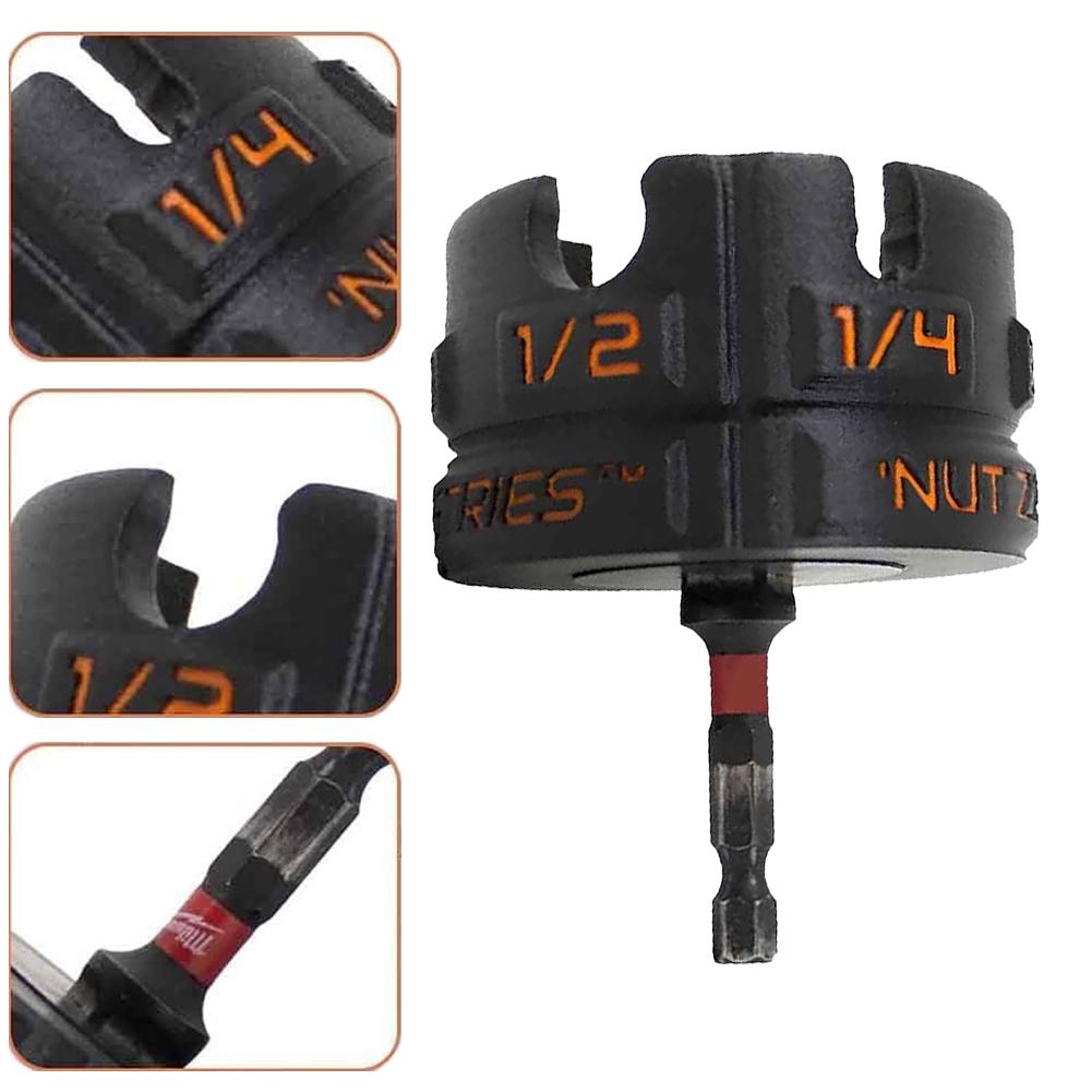 Nut Zip Drill Attachment Multifunction Slotted Wing Nut Spinning Drive Kit Portable Bolt Extractor Tool for Conduit Racks