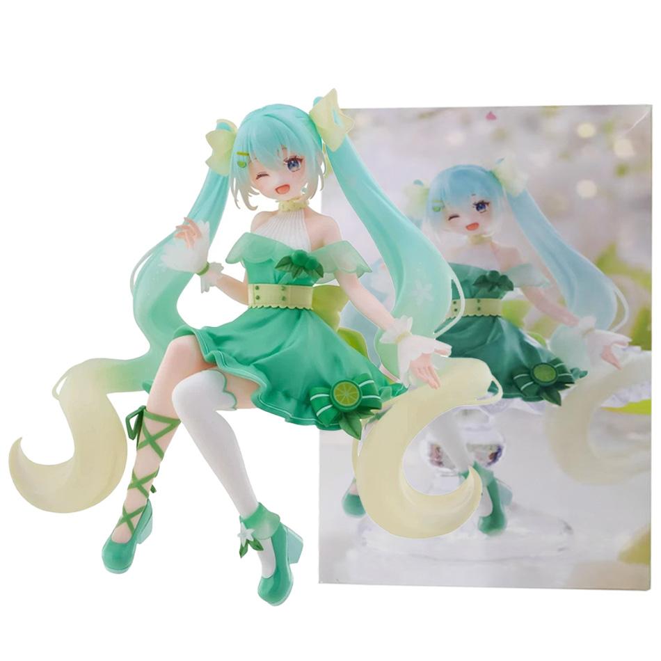 Anime Hatsune Miku Figure Noodle Stopper Figure Kagamine Rin Tangerine Lime Model Toy Doll Aciton Figure Collection Gift