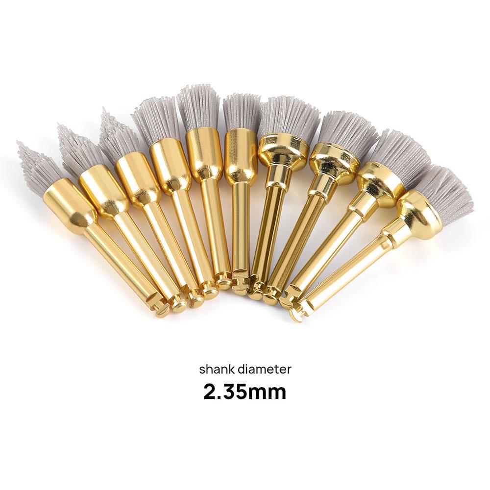 

10Pcs Dental Polishing Brush Aluminium Oxide/Silicon Carbide Polishing Prophy Brushes For Contra Angle Handpiece