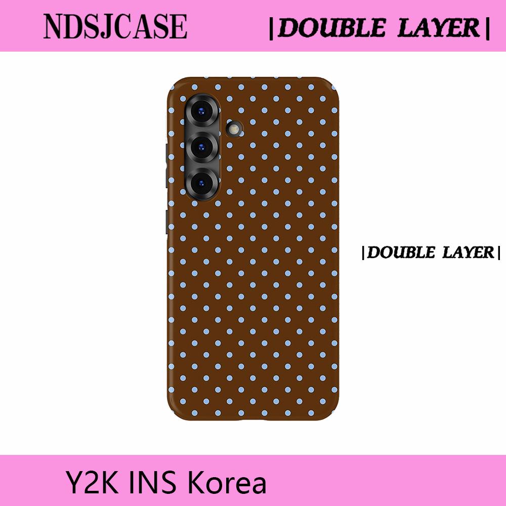 

Luxury Clmj SWAG Chocolate Blue Phone Case for Samsung Galaxy A56 S20 S23 S24 S25 S26 FE Plus Ultra Edge 4G 5G Double-layer Back S24 5G