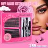 Diy Single Tuft False Eyelashes 280 Tufts Fried Eyelashes Curled And Dense Simulation Tape Glue Set
