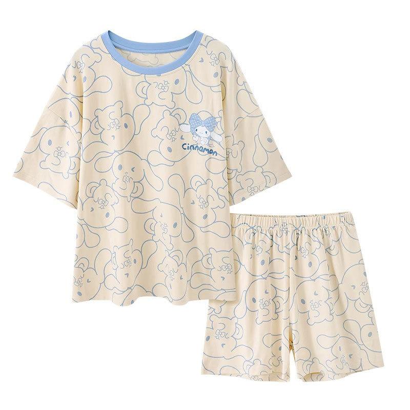 "Yugui *** INS Summer Pajamas Women's Short-sleeved Shorts Cute Women's Loungewear Suit Summer Thin
