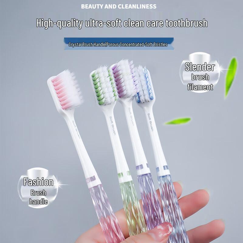 Cool Crystal Handle Soft Bristle Toothbrush